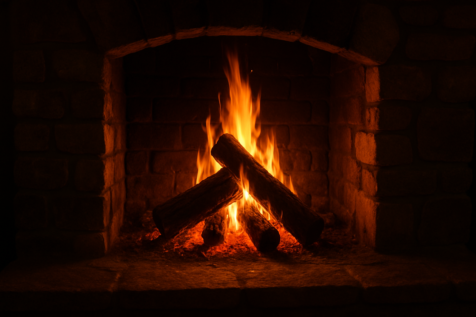 fait une image dune cheminer avec du feu